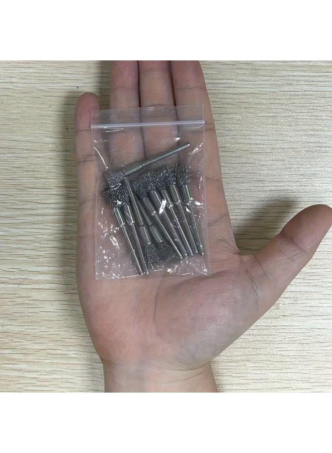 10pcs Stainless Steel Wire Wheel Brush Set For Rotary Tools Cleaning Deburring - Image 4
