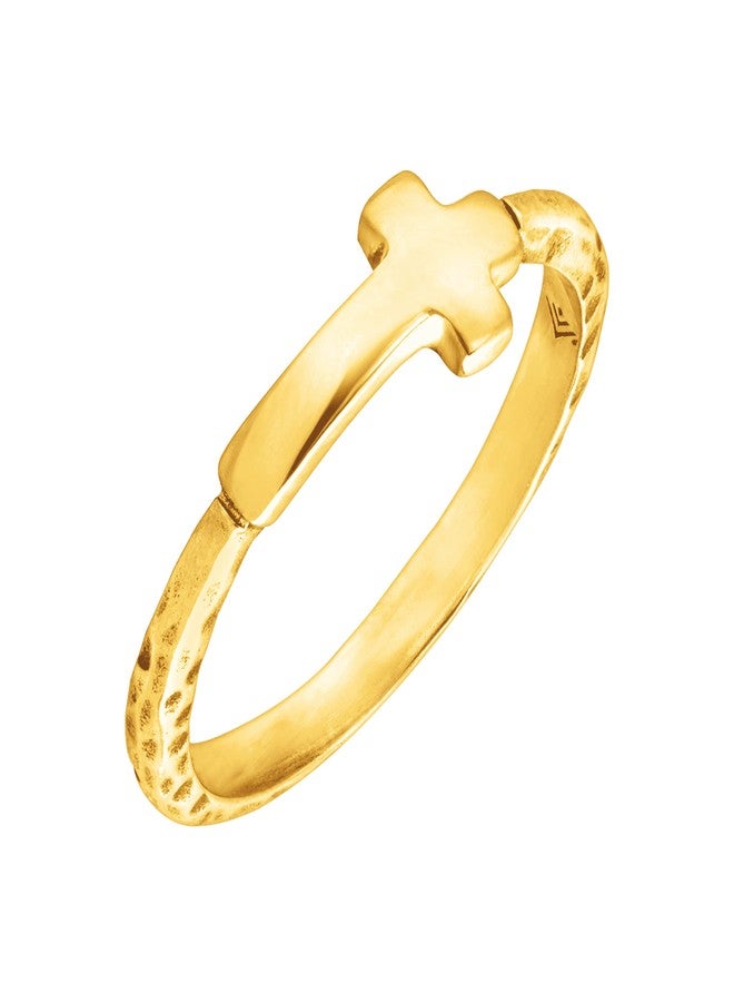 Silpada 'Simplex Cross' Horizontal Cross Textured Ring in Gold-Plated Sterling Silver, Size 7, Size 7 - Image 2