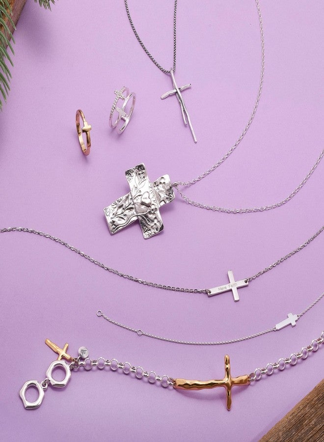 Silpada 'Simplex Cross' Horizontal Cross Textured Ring in Gold-Plated Sterling Silver, Size 7, Size 7 - Image 5