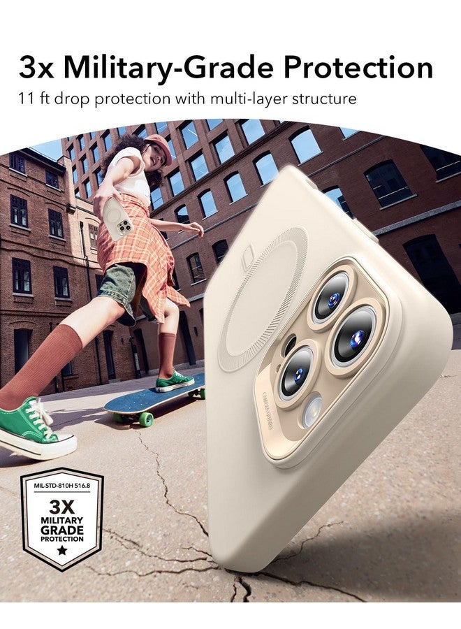ESR ESR for iPhone16 Pro Case with MagSafe, Supports Magnetic Charging, Smooth & Slim Silicone Case, Shockproof, Full Screen and Camera Protection, Soft Microfiber Lining,Light Tan  - Image 2