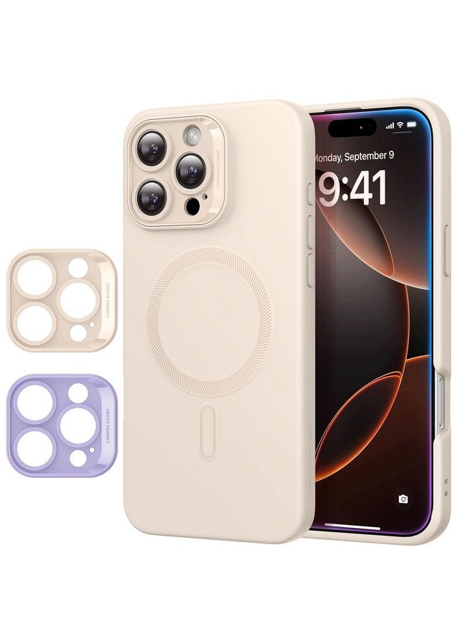 ESR ESR for iPhone16 Pro Case with MagSafe, Supports Magnetic Charging, Smooth & Slim Silicone Case, Shockproof, Full Screen and Camera Protection, Soft Microfiber Lining,Light Tan  - Image 1