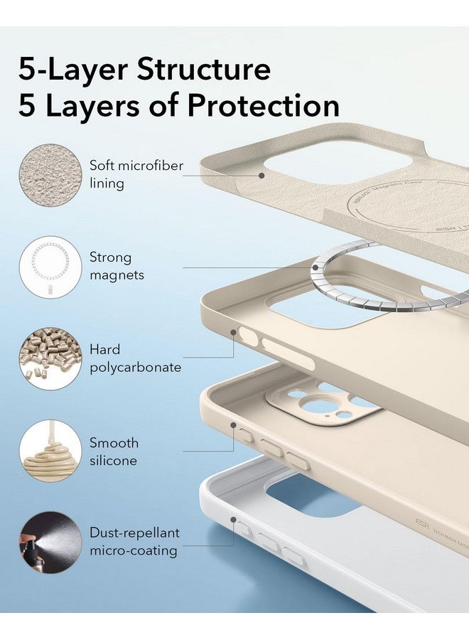 ESR ESR for iPhone16 Pro Case with MagSafe, Supports Magnetic Charging, Smooth & Slim Silicone Case, Shockproof, Full Screen and Camera Protection, Soft Microfiber Lining,Light Tan  - Image 4