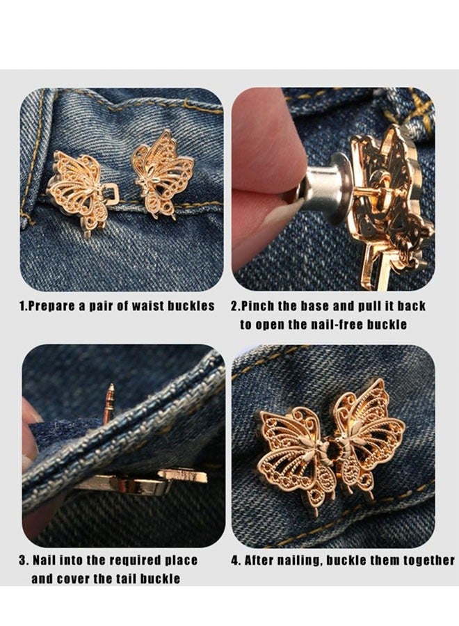 8 قطع أزرار لفستان الجينز فضفاض كبير، مشابك سراويل يمكنك صنعها بنفسك لشد الخصر الأصغر، بدون خياطة قابلة للفصل، إبزيم شد مناسب للجسم للخصر، زر شد الخصر بدون أظافر - Image 5