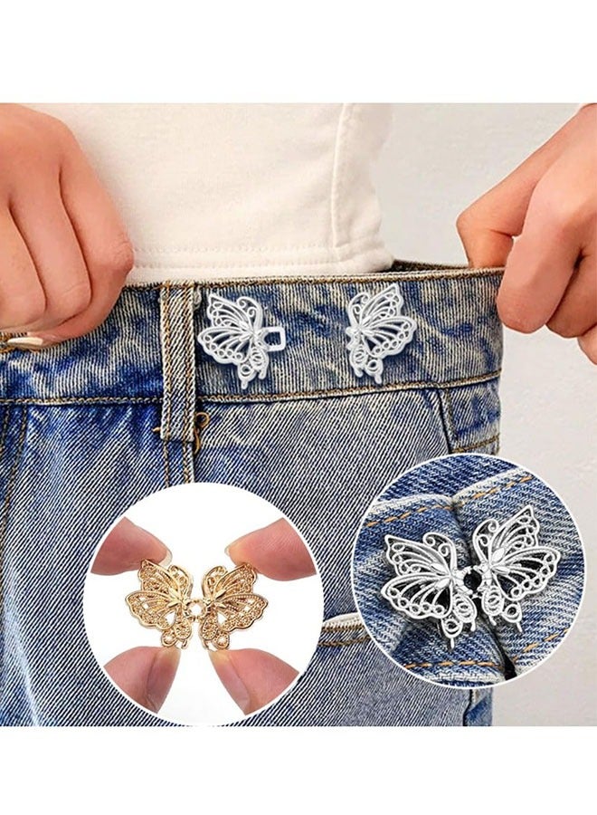 8 قطع أزرار لفستان الجينز فضفاض كبير، مشابك سراويل يمكنك صنعها بنفسك لشد الخصر الأصغر، بدون خياطة قابلة للفصل، إبزيم شد مناسب للجسم للخصر، زر شد الخصر بدون أظافر - Image 2