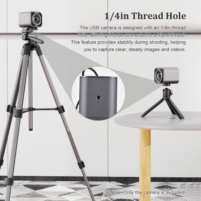 SJCAM M2 Professional Web Camera USB Camera 4k Streaming Webcam 12MP USB Power Wide Angle with 1/4in Threaded Hole Compatible with Android/ ios Sysetem for Vlog Video Recording Conference - Image 3