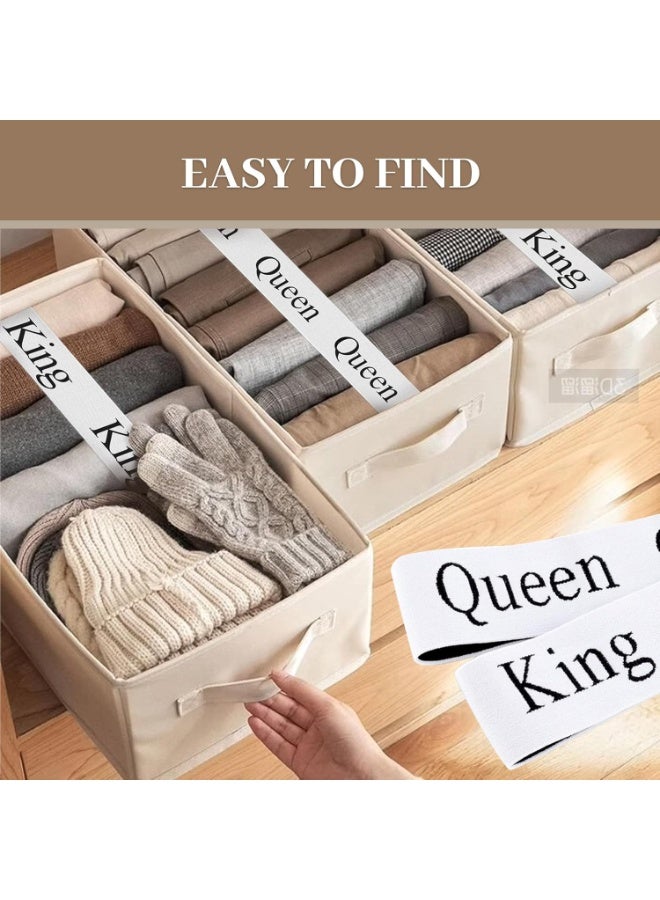 مجموعة من 8 أشرطة لتنظيم ملاءات السرير، وأشرطة لتنظيم ملاءات الخزانة، وأشرطة ملصقات التخزين، وشريط مطاطي مرن للملاءات لزيادة مساحة التخزين لديك (تشكيلة) - Image 4