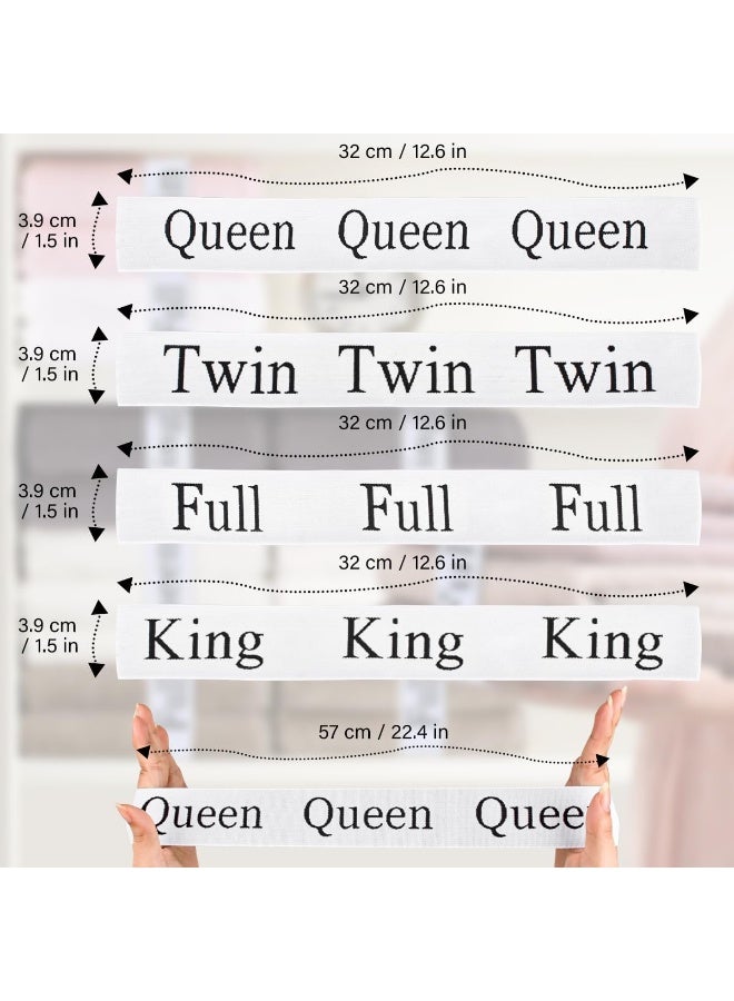مجموعة من 8 أشرطة لتنظيم ملاءات السرير، وأشرطة لتنظيم ملاءات الخزانة، وأشرطة ملصقات التخزين، وشريط مطاطي مرن للملاءات لزيادة مساحة التخزين لديك (تشكيلة) - Image 3