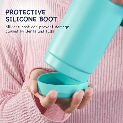 Kerilyn 12oz Insulated Water Bottle For Kids, Stainless Steel Insulated Kids Water Bottle, Toddler Cup With Straws Leak-proof, Kids Water Bottles For School Boys Girls, BPA Free, Green - Image 5