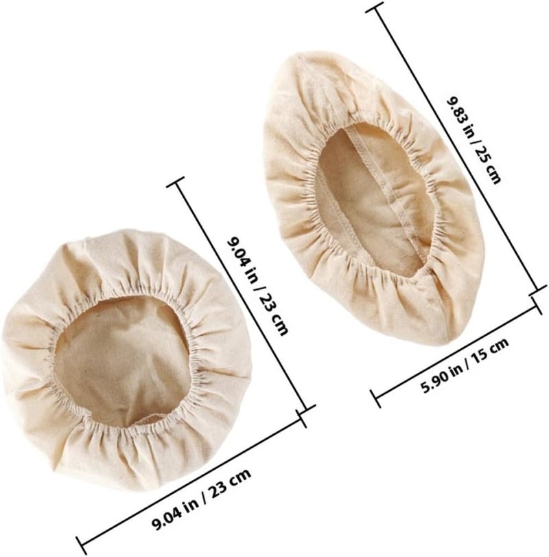 ABOOFAN 6pcs Baking Basket Cloth Liners Set, 3 Beige round 23x8cm 3 Oval 25x15x8cm Bread Proofing Basket Covers, Reusable Dough Sourdough Basket Liners for Home Kitchen Baking Supplies - Image 2
