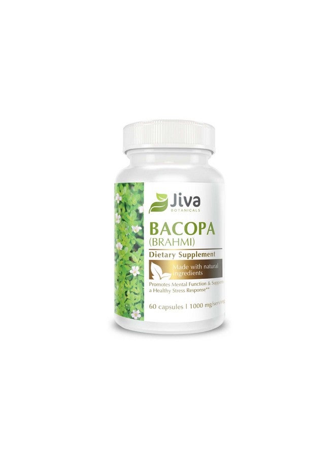 Jiva BOTANICALS Bacopa Monnieri/Brahmi Capsules Organic Bacopa Supplement Bacopa Monnieri Extract 300Mg All Natural Health Supplement Supports Brain For Focus Energy Memory & Clarity 60 Capsules - Image 2