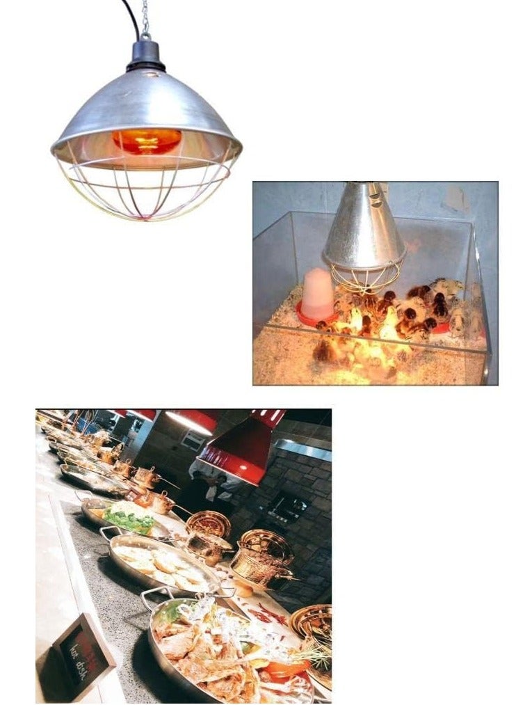 ليدفانس مصباح ليدفانس أحمر يعمل بالأشعة تحت الحمراء بقوة 250 واط E27، مصباح تدفئة، ضوء أحمر - Image 5