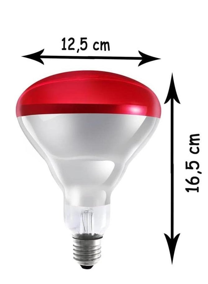 ليدفانس مصباح ليدفانس أحمر يعمل بالأشعة تحت الحمراء بقوة 250 واط E27، مصباح تدفئة، ضوء أحمر - Image 2