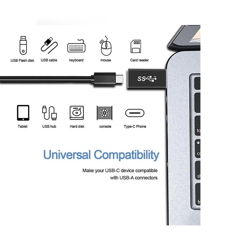 ETZIN USB 3.1 GEN 2 Male to Type-C Female Adapter, Support Double Sides10Gbps Charging & Data Transfer,USB A to USB C 3.1 Converter-EPL-1071TC. - Image 3