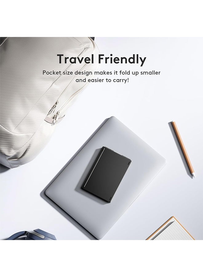 تودي جي هو لوحة مفاتيح بلوتوث قابلة للطي ، لوحة مفاتيح قابلة للطي لاسلكية محمولة للسفر ، مناسبة لـ iPad ، iPhone ، MacBook ، Android ، أجهزة الكمبيوتر المحمولة Windows ، أجهزة اللوح - أسود - Image 4