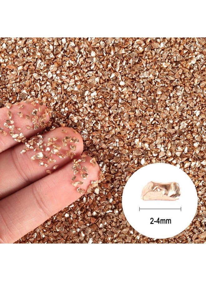 ceya 5.3Oz 150G Crushed Irregular Glass Champagne Gold Metallic Crystal Chips Broken Glass Glitter 24Mm Craft Glitter For Nail Arts Epoxy Resin Coasters Ornament Painting Geode Phone Case Jewelry - Image 3