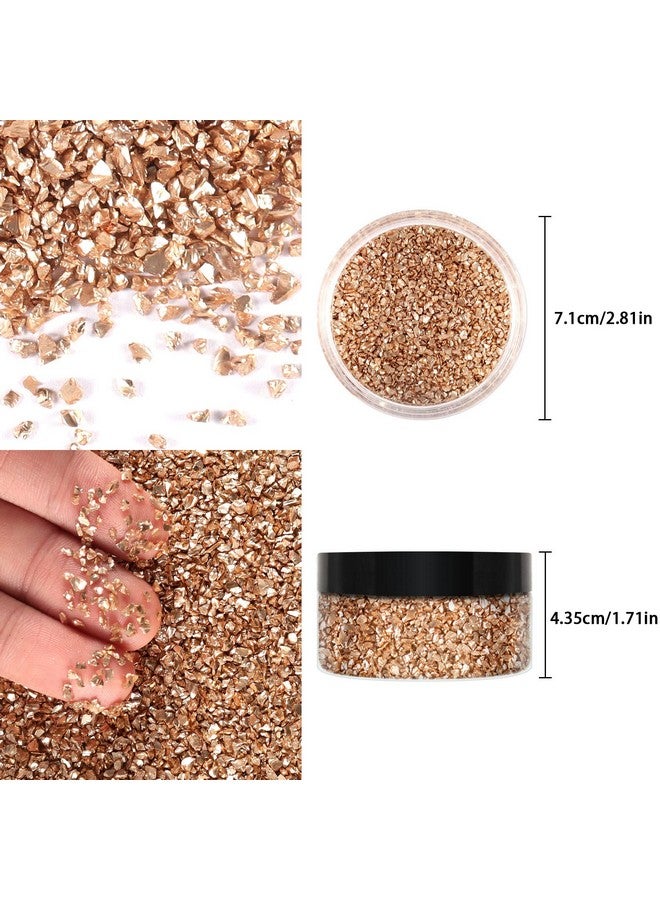 ceya 5.3Oz 150G Crushed Irregular Glass Champagne Gold Metallic Crystal Chips Broken Glass Glitter 24Mm Craft Glitter For Nail Arts Epoxy Resin Coasters Ornament Painting Geode Phone Case Jewelry - Image 5