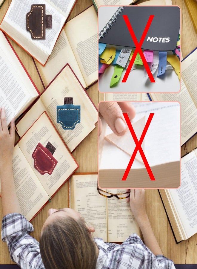 Aebgsa Bygone Mark Bookmark with Pen Holder, Personalized Leather Magnetic Bookmark,Magnetic Bookmarks for Reading Women Book Lovers Travelers Notebook Journal Covers(Blackish Green, 1) - Image 4
