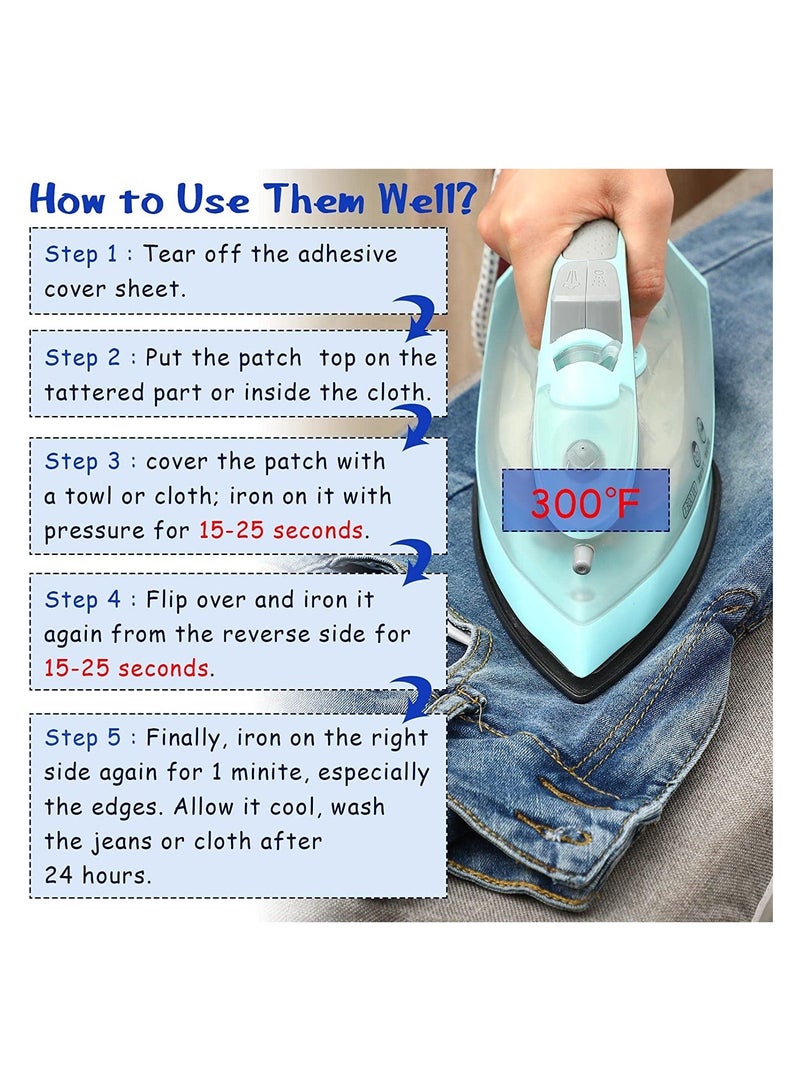 Y&D SYOSI 10 Rolls Iron On Patches for Jeans 3.14 inch x 20 Denim Clothing Hole Repairing Decor (Black Blue)  - Image 4
