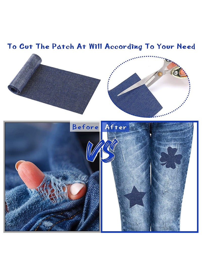 Y&D SYOSI 10 Rolls Iron On Patches for Jeans 3.14 inch x 20 Denim Clothing Hole Repairing Decor (Black Blue)  - Image 5