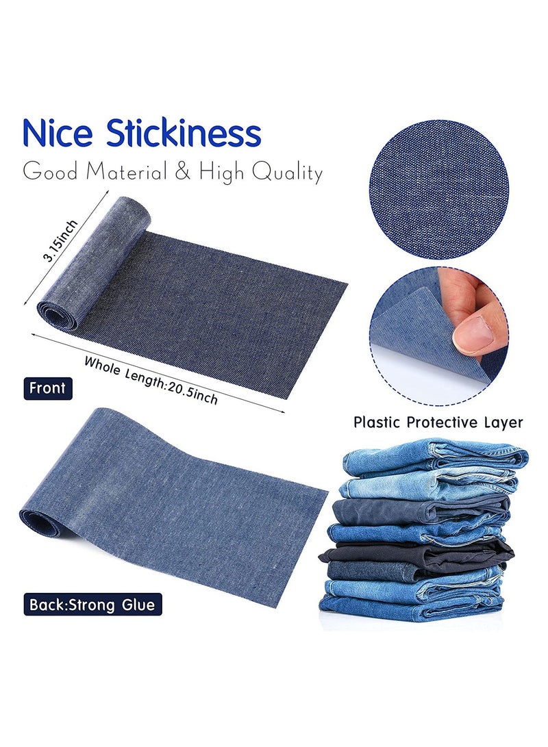 Y&D SYOSI 10 Rolls Iron On Patches for Jeans 3.14 inch x 20 Denim Clothing Hole Repairing Decor (Black Blue)  - Image 3
