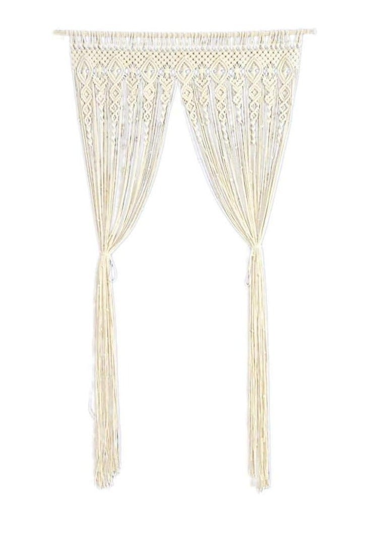 general Lace Wall Hanging Woven Tapestry Door and Window Curtain Bohemian Handmade Cotton Rope Wall Decoration Home Decoration Craft Gift (100*200cm) - Image 4