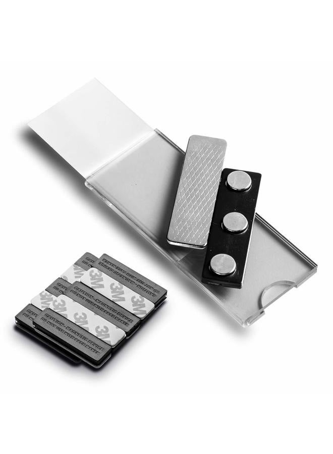 Wukong Magnetic Name Tags Kit, Magnetic Badge Holders w/ 3 Strong Neodymium Magnets, 3M Adhesive Tape, Clear Acrylic Mini Sign Display Holder and Printable Name Label, Business Name Tag/ID Badge Set of 10 - Image 2
