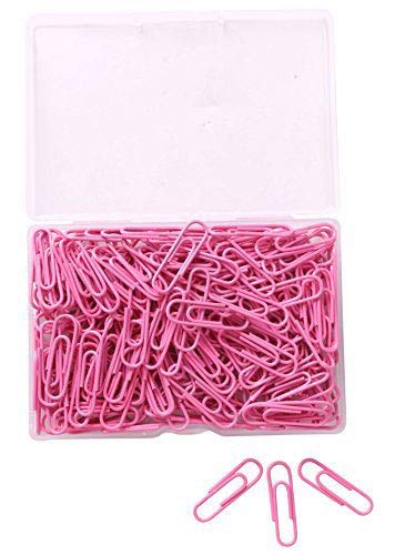 PTC Office 180PCS Colored Paperclips Metal Bookmark Memo Note Paper Clip, 28mm, (Pink) - Image 4