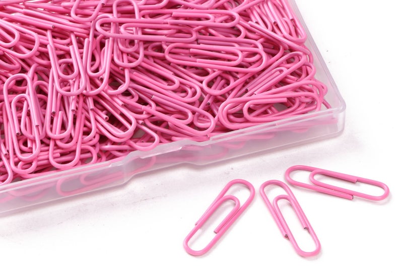 PTC Office 180PCS Colored Paperclips Metal Bookmark Memo Note Paper Clip, 28mm, (Pink) - Image 2