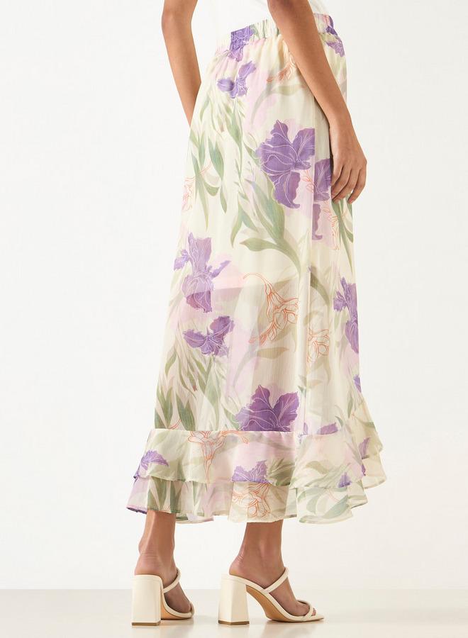 تواكستريمز تنورة طويلة غير متماثلة بطبعات زهور من تو إكستريمز - Image 3