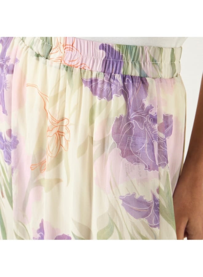 2Xtremz 2Xtremz Floral Print Asymmetric Maxi Skirt  - Image 1