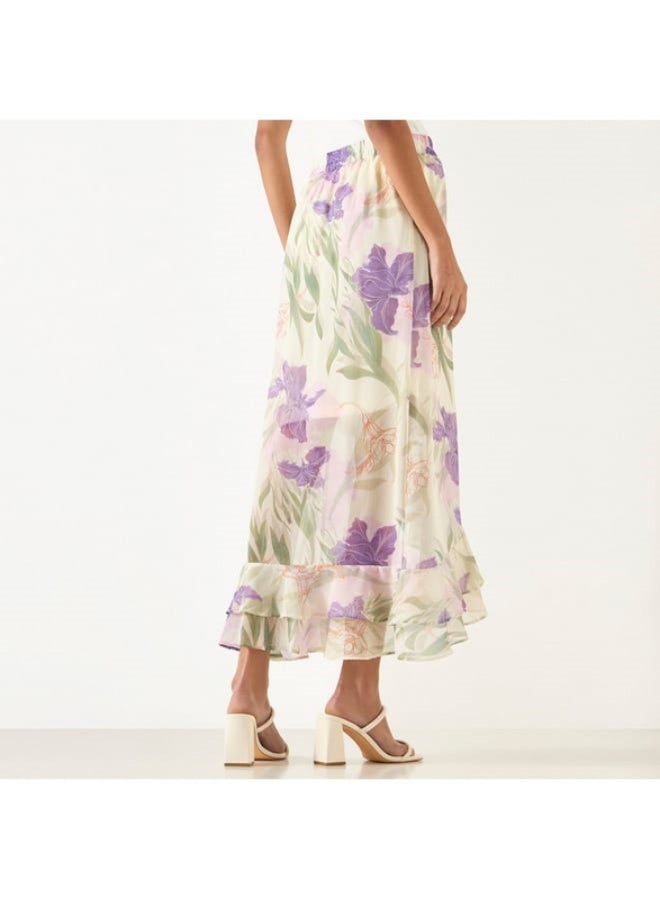2Xtremz 2Xtremz Floral Print Asymmetric Maxi Skirt  - Image 2