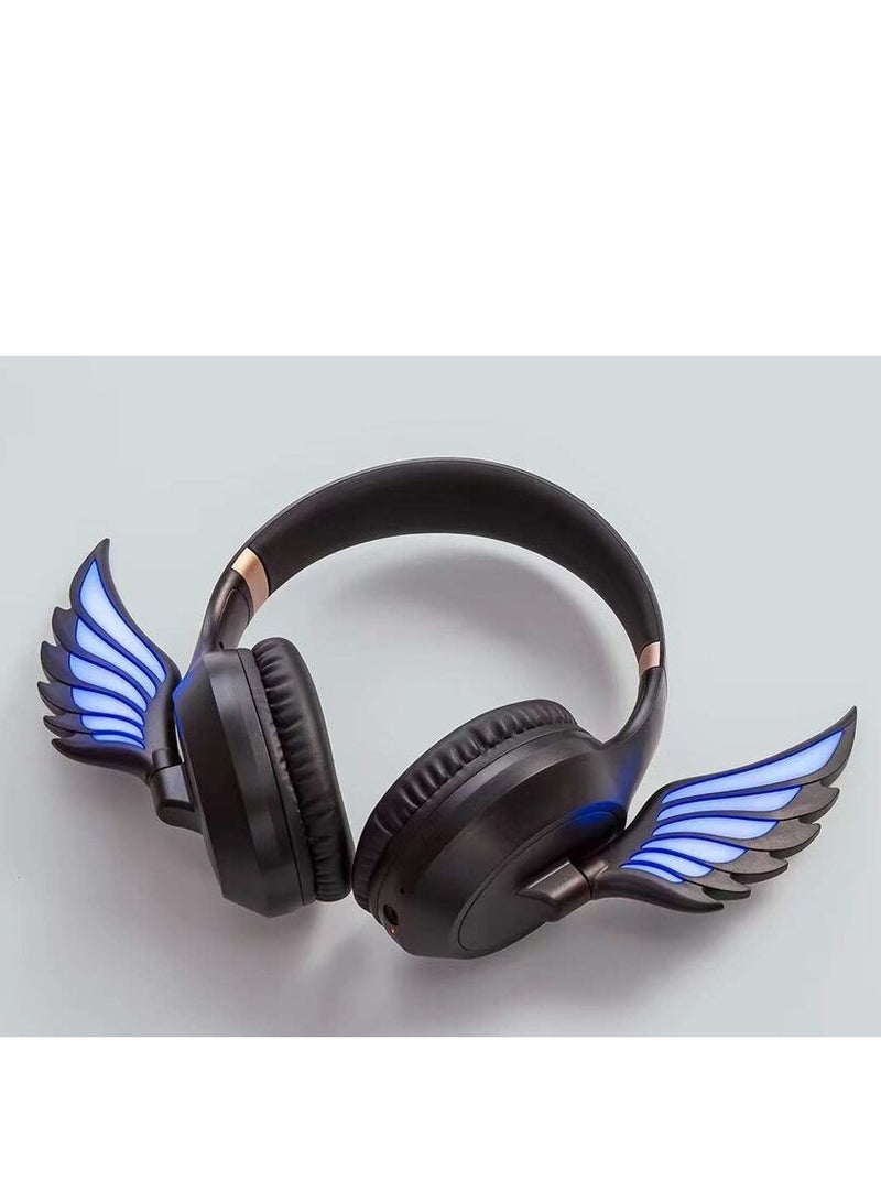 ZW-054 Wireless Gaming Headphones, Bluetooth V5.3 Earphones, On-Ear Earbuds with Rotating Wings and Amazing LED Light, Low Delay E-Games and Ultra-Low Power Consumption for Smartphone/PC/Laptop - Image 1