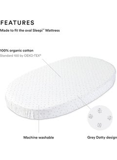 STOKKE Stokke Sleepi Fitted Sheet by Pehr V2, Grey Dotty - Not Compatible with Sleepi Bed Mattress Made After August 2022-100% Cotton  - Image 2