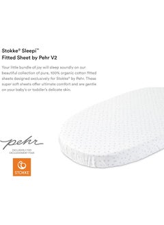 STOKKE Stokke Sleepi Fitted Sheet by Pehr V2, Grey Dotty - Not Compatible with Sleepi Bed Mattress Made After August 2022-100% Cotton  - Image 3