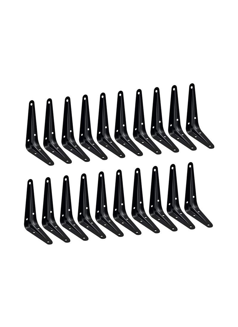 Y&D 20 Pack Shelf Brackets, SYOSI Heavy Duty Black Metal Floating Bracket, Rustic Farmhouse Decorative Iron Bracket  - Image 1