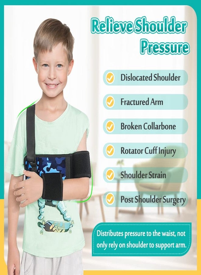 Mybow Kids Shoulder Immobilizer Sling | Child Arm Sling with Waist Strap for Broken Collarbone Clavicle & Shoulder Injury Arm Holder, Rotator Cuff Surgery Sling for Toddler Support Brace - Image 3