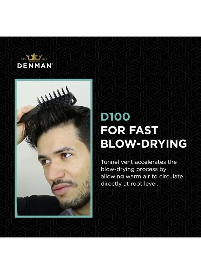 DENMAN 7 Row -D100 - Women Styling Tunnel Vented Hair Brush with Nylon Ball Tip Bristle - Ergonomic Design for Detangling & Volumizing - Image 3