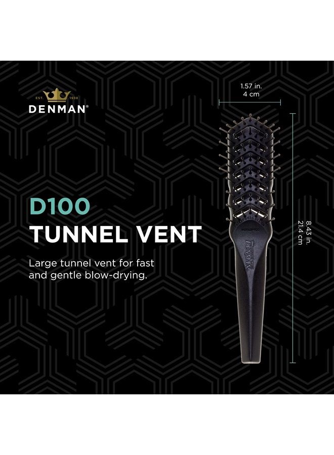 DENMAN 7 Row -D100 - Women Styling Tunnel Vented Hair Brush with Nylon Ball Tip Bristle - Ergonomic Design for Detangling & Volumizing - Image 2