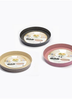 Granite trays 3Pcs Set different sizes, Deep Oven Tray Set pink 38,36,34cm