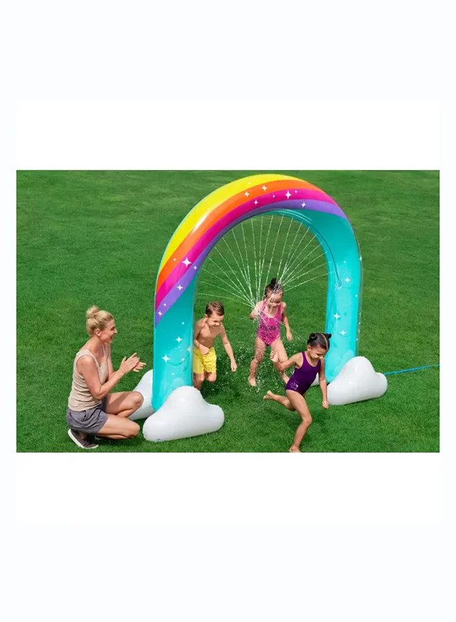 بست واي Bestway, 3" x 28" x 4"/ Jumbo Rainbow Dreams Sprinkler Inflatable Outdoor Water Play Toy for Kids and Families, Durable Premium Quality Material, Easy Inflate and Deflate Design, Pool Beach Garden Summer Fun Activity