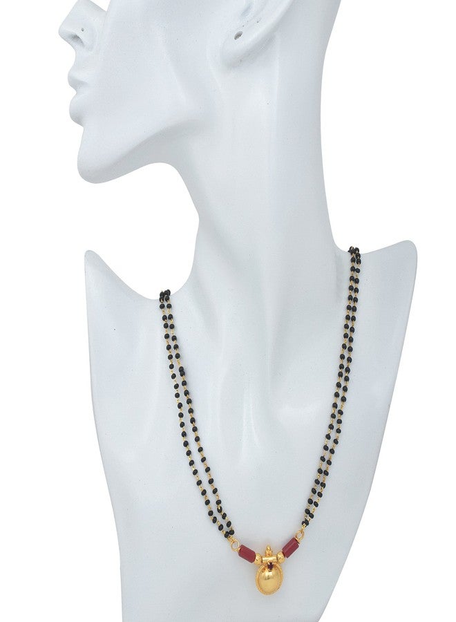 Superstore18 Gold plated Single Vati, Red CZ studded, Mangalsutra Women Traditional(SST1386MSSV) - Image 4