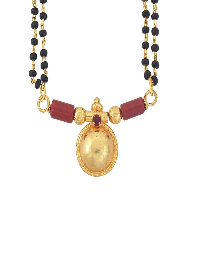 Superstore18 Gold plated Single Vati, Red CZ studded, Mangalsutra Women Traditional(SST1386MSSV) - Image 1