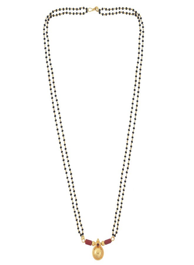 Superstore18 Gold plated Single Vati, Red CZ studded, Mangalsutra Women Traditional(SST1386MSSV) - Image 2