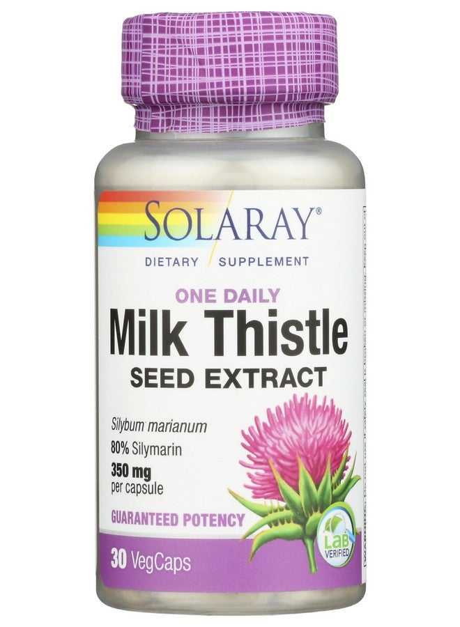 SOLARAY Milk Thistle Seed Extract 350 mg Guaranteed to Contain 80% Silymarin, Traditional Liver Support, Vegan & Lab Verified for Quality, 60 Day Money-Back Guarantee, 30 Servings, 30 VegCaps - Image 1