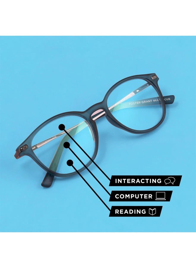 Foster Grant Conan Multifocus Rectangular Reading Glasses, Shiny Tortoise/Transparent, 54 mm - Image 3