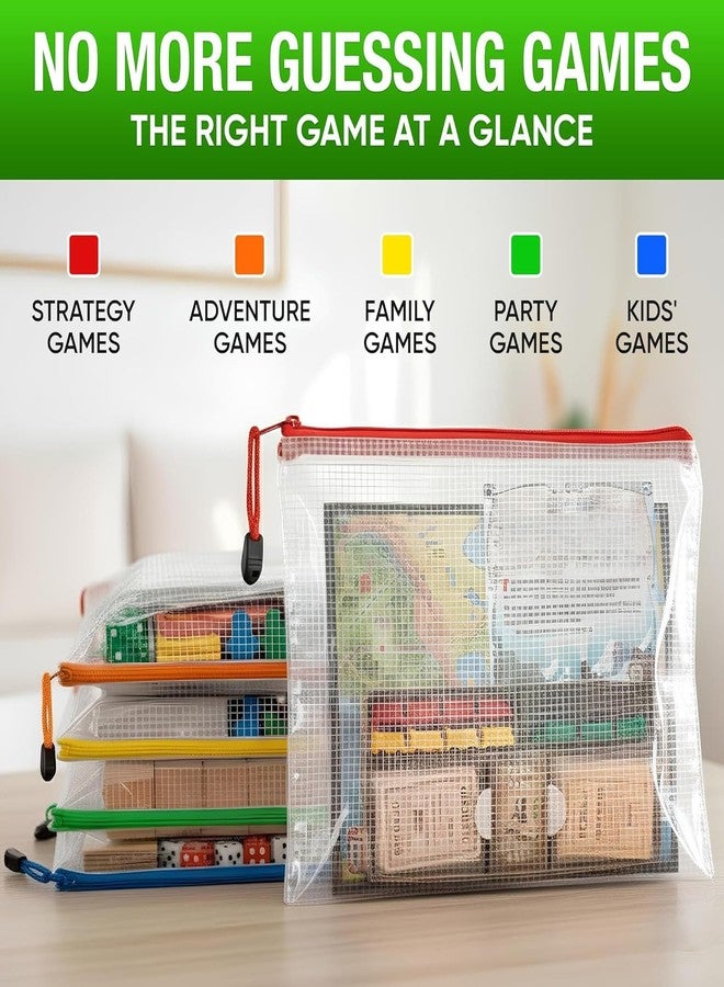JUZARI 5 Pack Mesh Zipper Pouch Bags A3 - Plastic Zipper Pouches for Organizing 17.7x12.6 inch - Game Storage Bags - Puzzle Organizer Bags - Large Zipper Pouch Bag - Mesh Pouch With Zipper - Puzzle Bags - Image 5