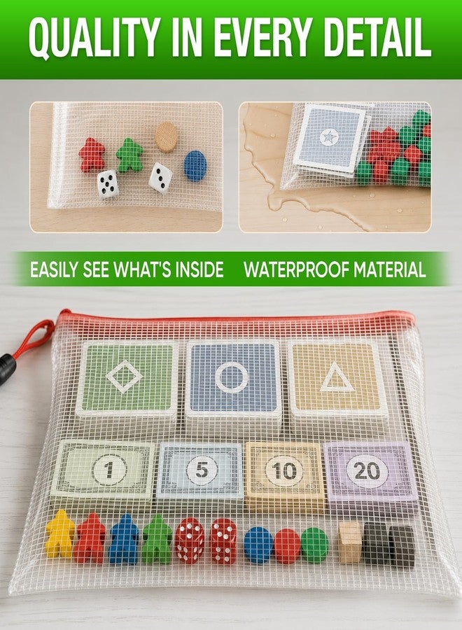 JUZARI 5 Pack Mesh Zipper Pouch Bags A3 - Plastic Zipper Pouches for Organizing 17.7x12.6 inch - Game Storage Bags - Puzzle Organizer Bags - Large Zipper Pouch Bag - Mesh Pouch With Zipper - Puzzle Bags - Image 2