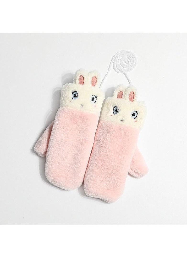 Golovejoy - Women's Warm Plush Windproof And Cold Proof Lovely Gloves - Image 1