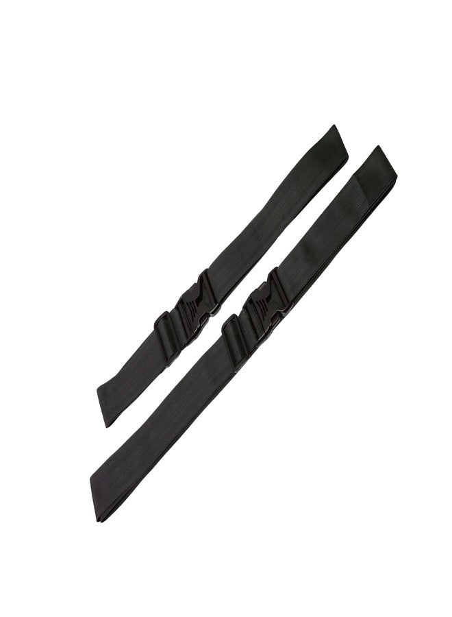 SILVER BEES SilverBees Luggage Straps Pack of 2; Adjustable 1.5 Inch Wide Travel Belts (1.8m & 2.1m) with Buckle Lock for Cabin & Check-in Suitcases, Trolleys, Duffels & Backpacks (Black) - Image 2