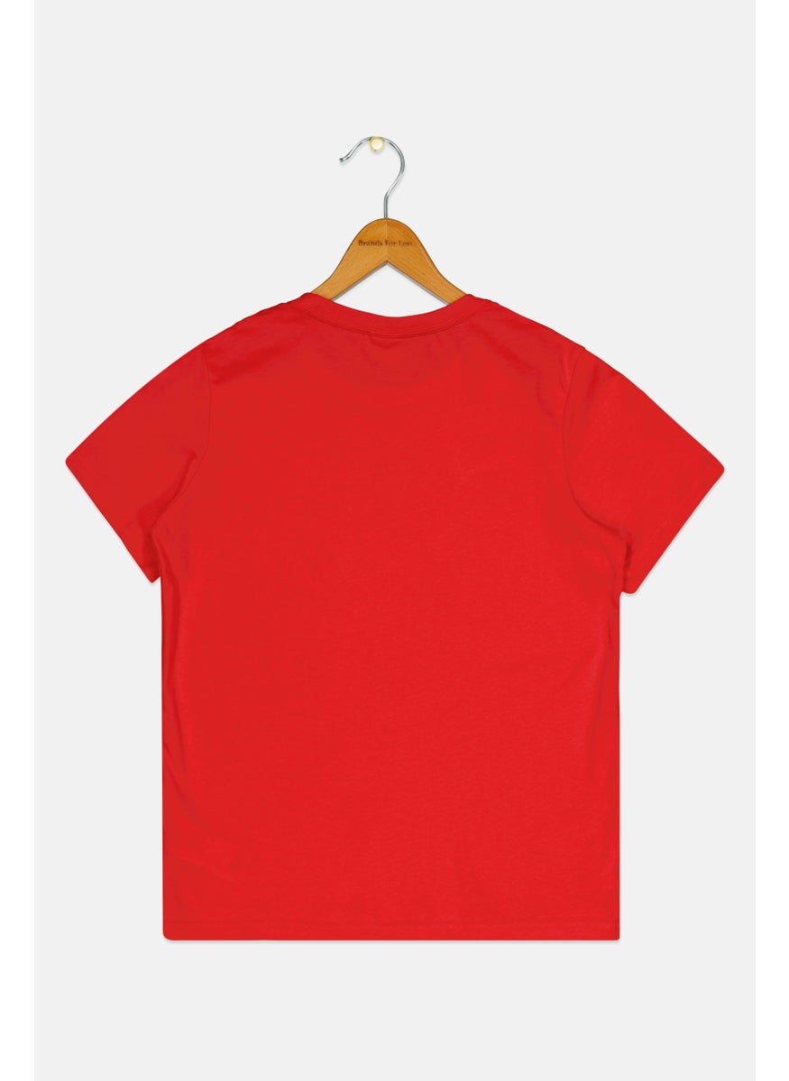 PUMA Kids Boy Embroidered Logo Short Sleeve Outdoor T-Shirt, Red  - Image 2
